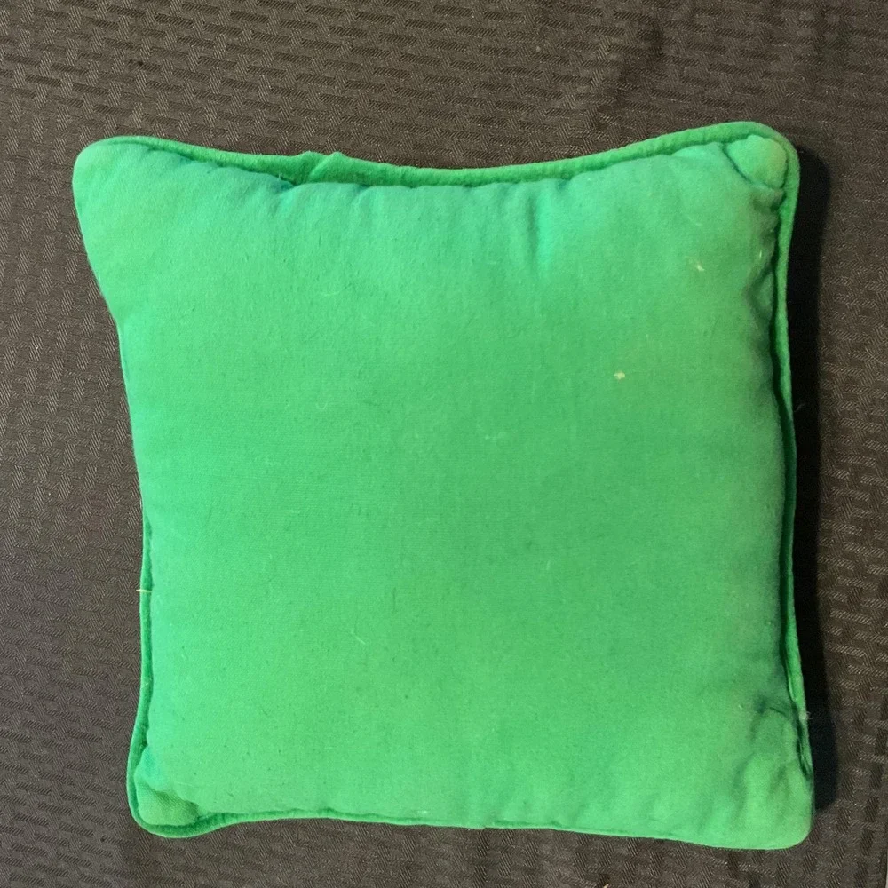 Christmas Santa Reindeer Tapestry Throw Pillow Holiday Accent Decor Woven Green‎